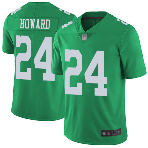 Men Philadelphia Eagles #24 Jordan Howard Limited Green Rush Vapor Untouchable NFL Jersey Football